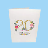 Twentieth Birthday 3D Pop-Up Card UK
