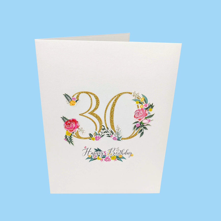 Thirtieth Birthday 3D Pop-Up Card UK