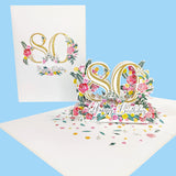 Eightieth Birthday 3D Pop-Up Card UK