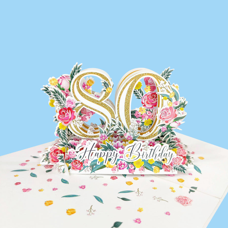 Eightieth Birthday 3D Pop-Up Card UK
