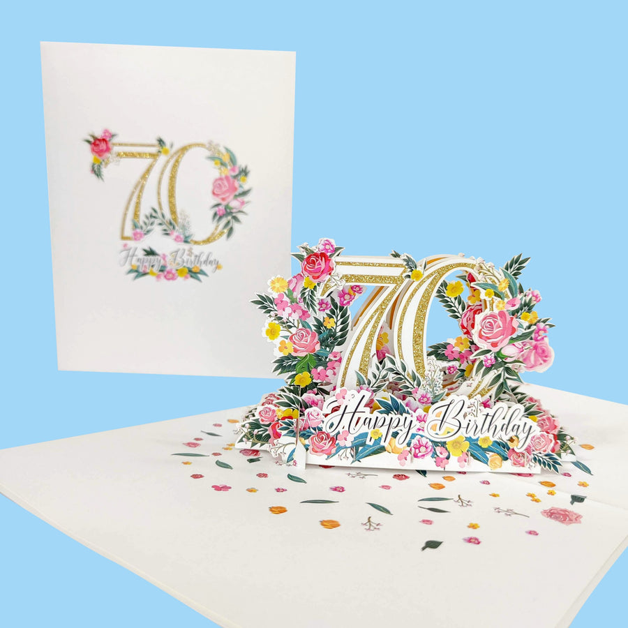 Seventieth Birthday 3D Pop-Up Card UK