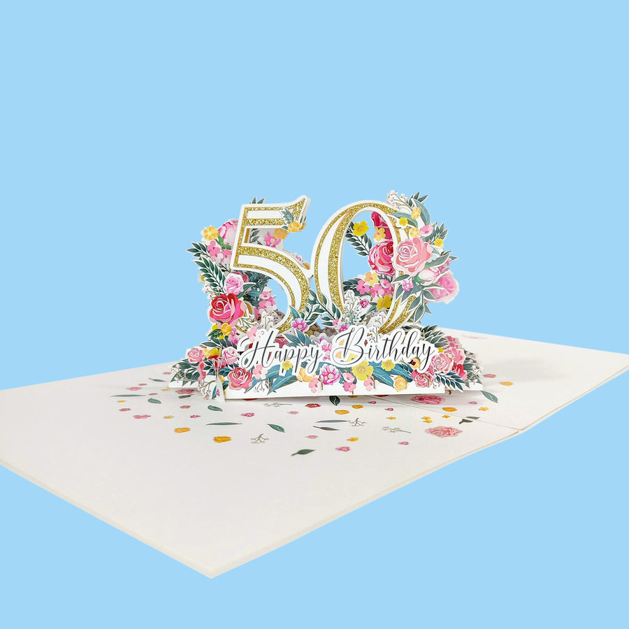 Fiftieth Birthday 3D Pop-Up Card UK