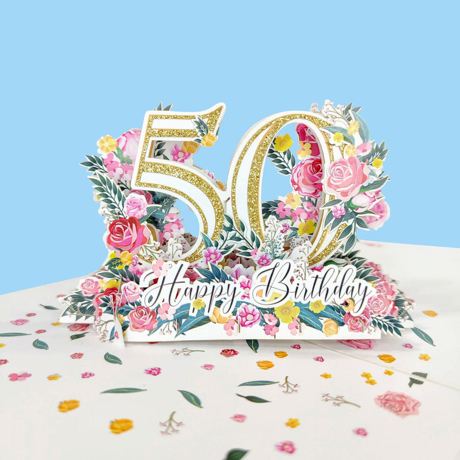 Fiftieth Birthday 3D Pop-Up Card UK