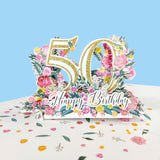 Fiftieth Birthday 3D Pop-Up Card UK