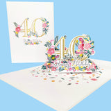 Fortieth Birthday 3D Pop-Up Card UK