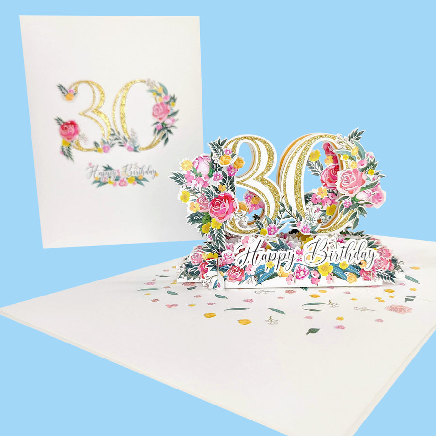 Thirtieth Birthday 3D Pop-Up Card UK