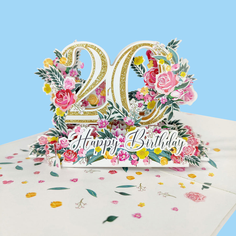 Twentieth Birthday 3D Pop-Up Card UK