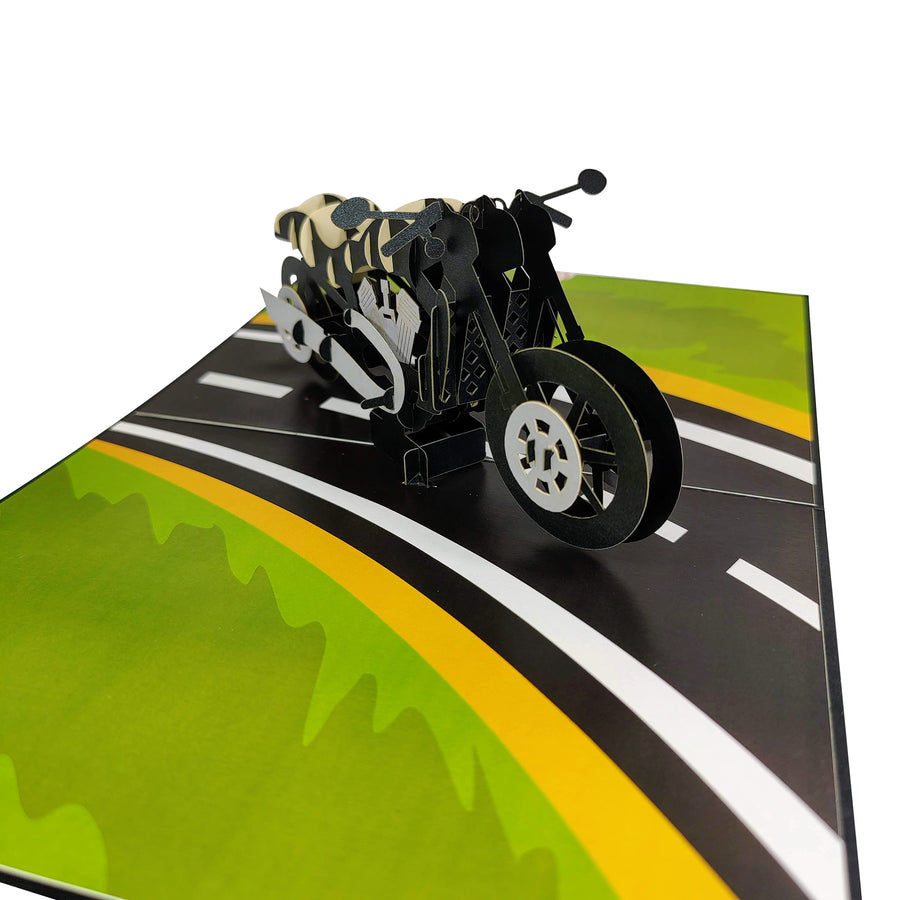 Motorbike 3D Pop-Up Card UK