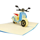 Blue Vespa Scooter 3D Pop-Up Card UK