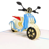 Blue Vespa Scooter 3D Pop-Up Card UK