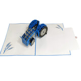 Farm Tractor in Blue 3D Pop-Up Card UK