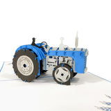 Farm Tractor in Blue 3D Pop-Up Card UK
