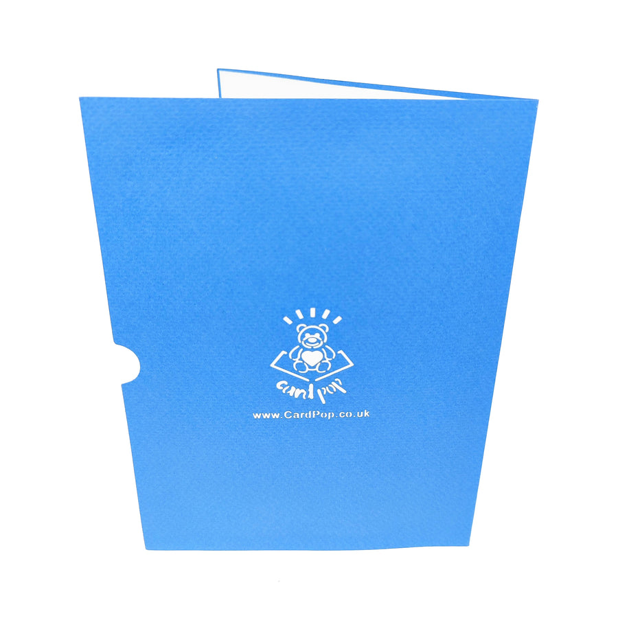 Farm Tractor in Blue 3D Pop-Up Card UK