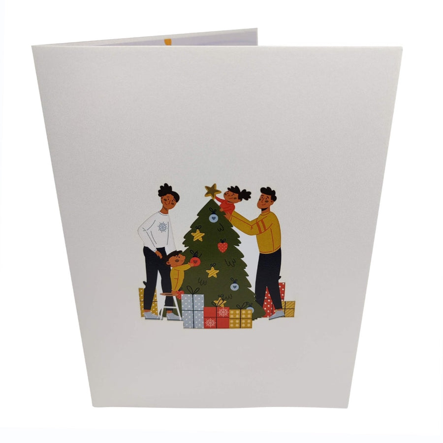 Family Decorating Tree Pop-Up Card