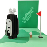 Golf Clubs & Bag Pop-Up Card