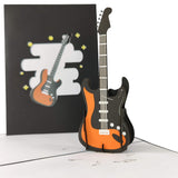 Black & Orange Electric Guitar Pop-Up Card