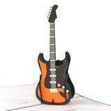 Black & Orange Electric Guitar Pop-Up Card