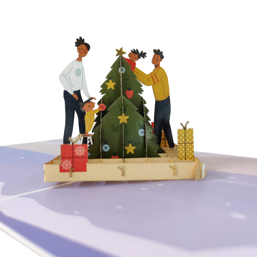 Family Decorating Tree Pop-Up Card