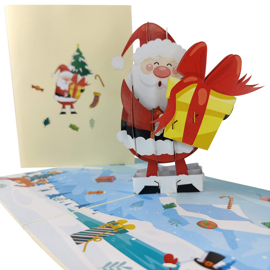 Santa & Christmas Present Pop-Up Card