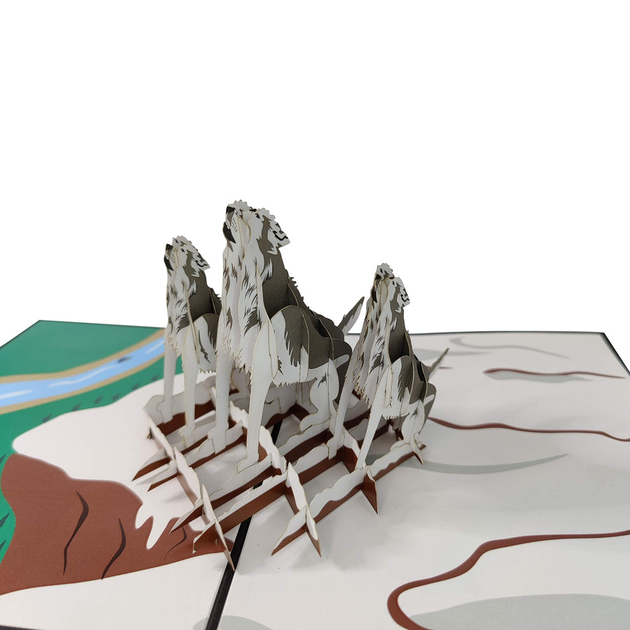 Howling Wolves Pop-Up Card