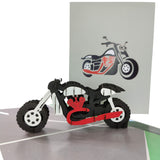 Red & Black Motorbike Pop-Up Card
