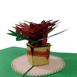 Poinsettia Vase Pop-Up Card