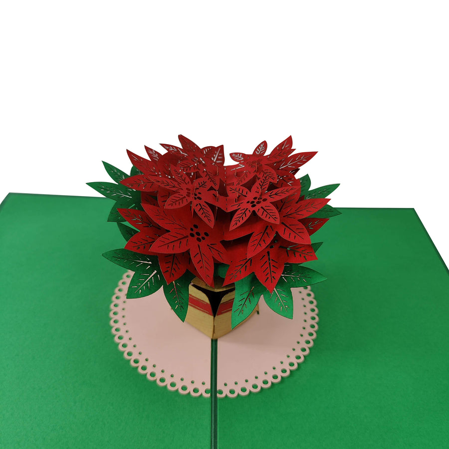 Poinsettia Vase Pop-Up Card