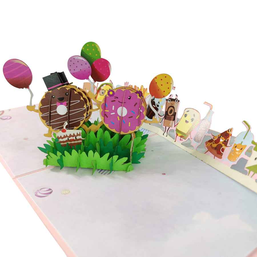 Donut Party Pop-Up Card