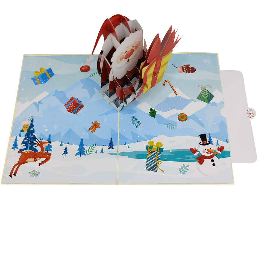 Santa & Christmas Present Pop-Up Card