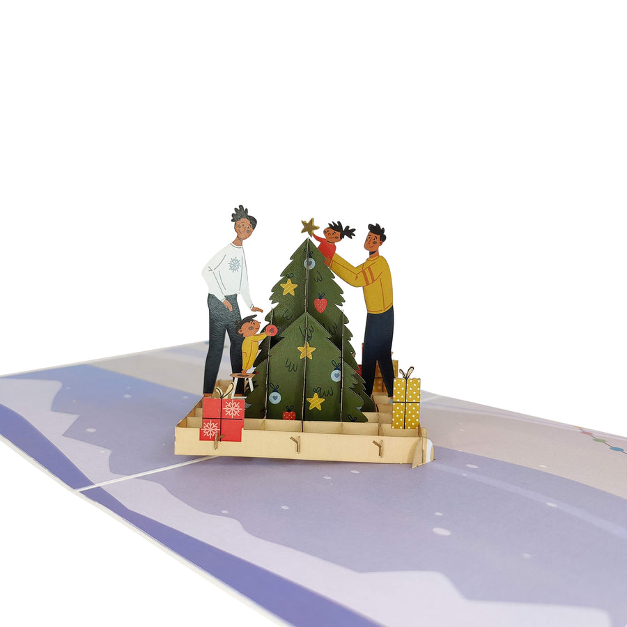 Family Decorating Tree Pop-Up Card