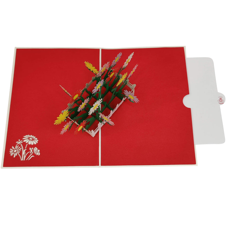 Gerbera Daisy Flower Garden Pop-Up Card