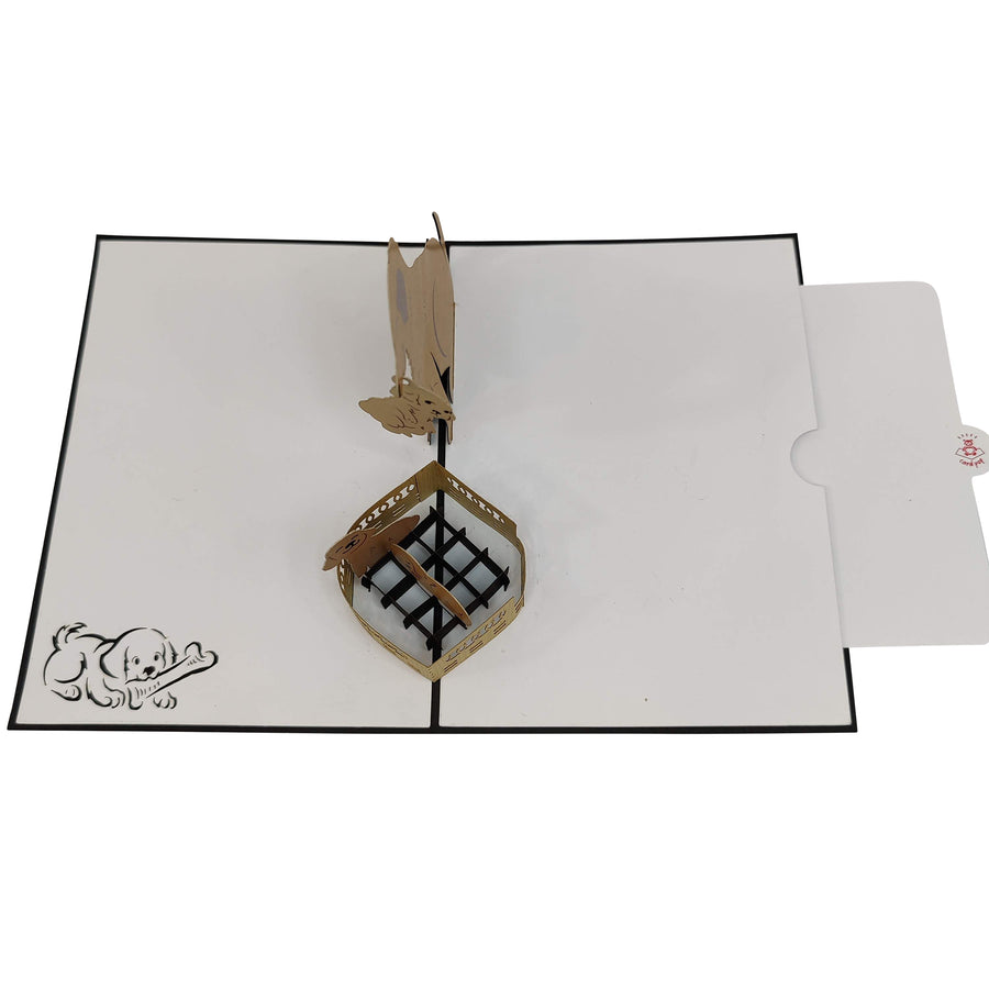 Golden Labrador Mum & Puppies Pop-Up Card