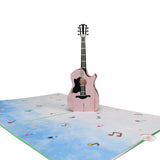 Pink Acoustic Guitar Pop-Up Card