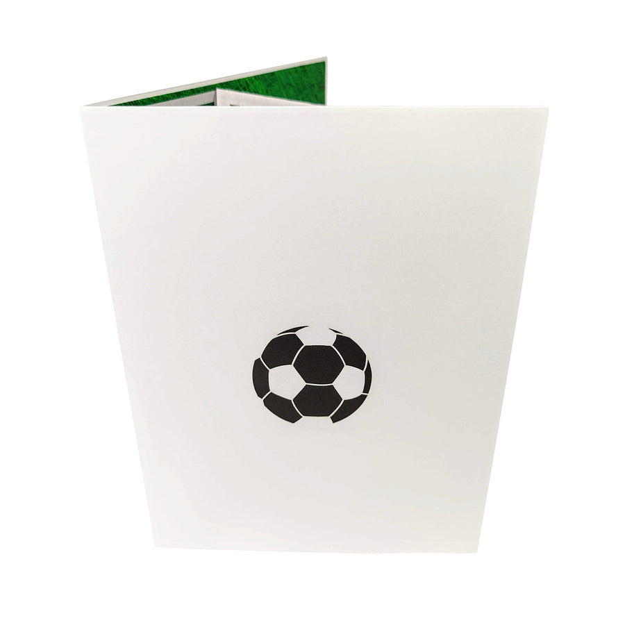 White Football & Goal Pop-Up Card