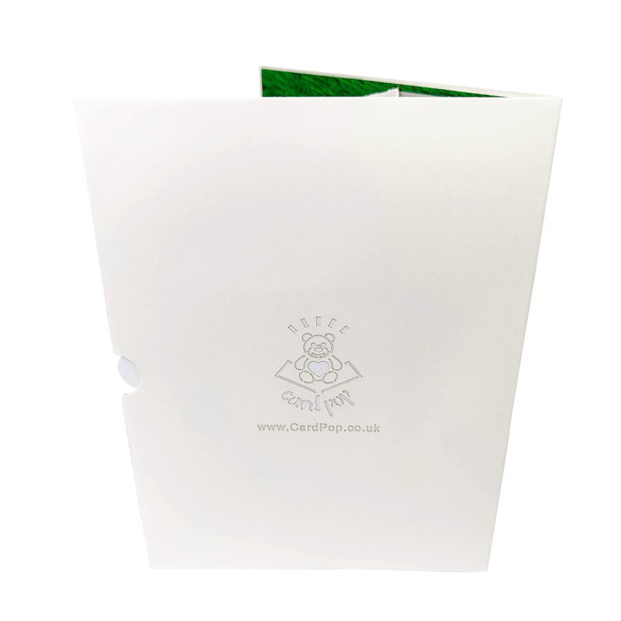 White Football & Goal Pop-Up Card