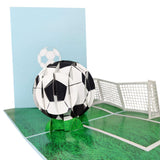 Light Blue Football & Goal Pop-Up Card