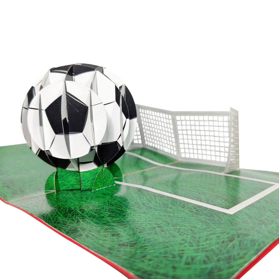 Red Football & Goal Pop-Up Card