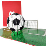 Red Football & Goal Pop-Up Card