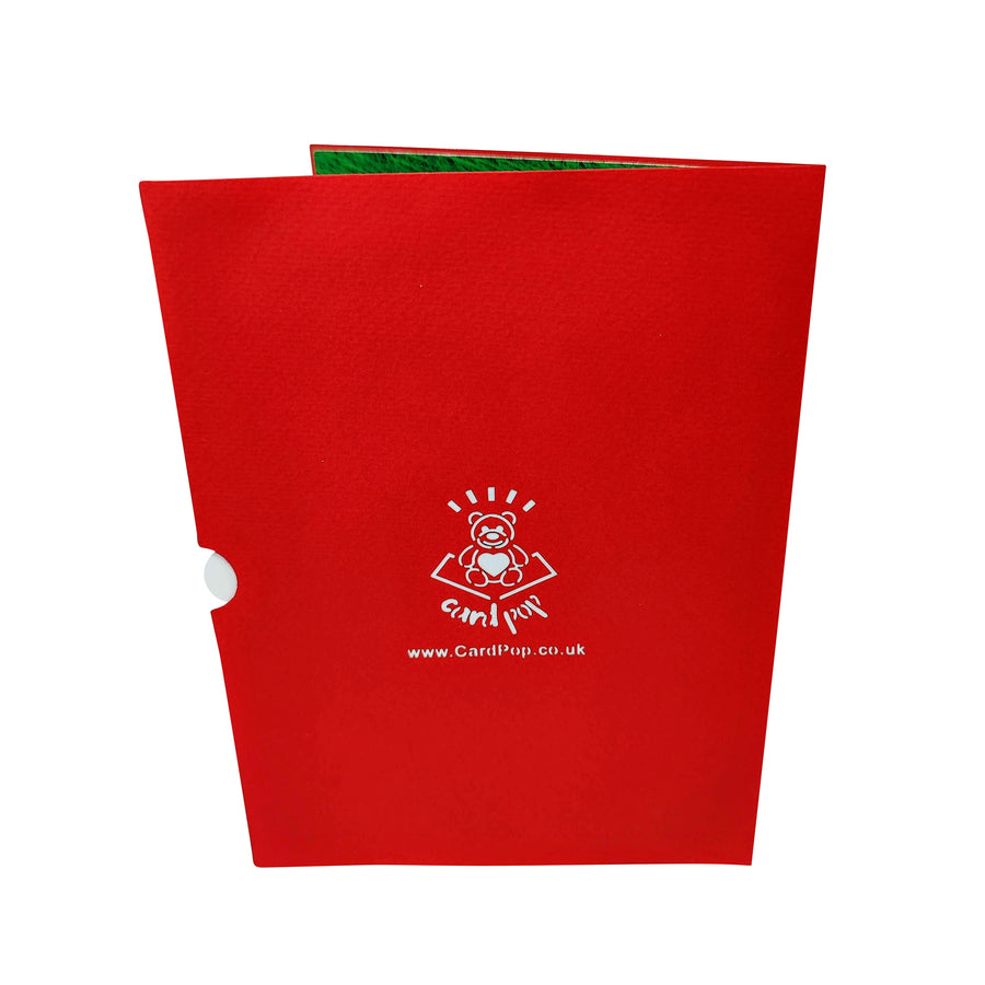 Red Football & Goal Pop-Up Card