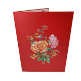 Mixed Red Flower Bouquet Pop-Up Card