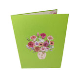 Mixed Pink Flower Bouquet Pop-Up Card