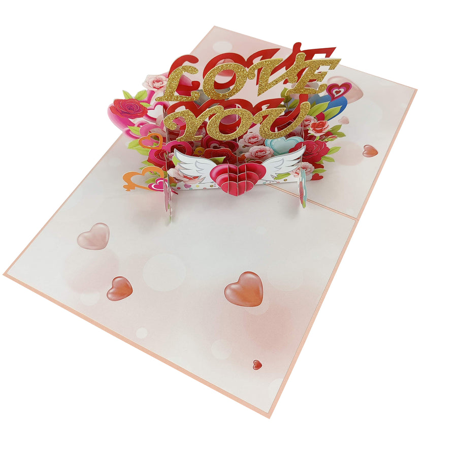 “Love You” Love Heart Pop-Up Card