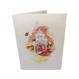 Red Rose Butterfly House Pop-Up Card
