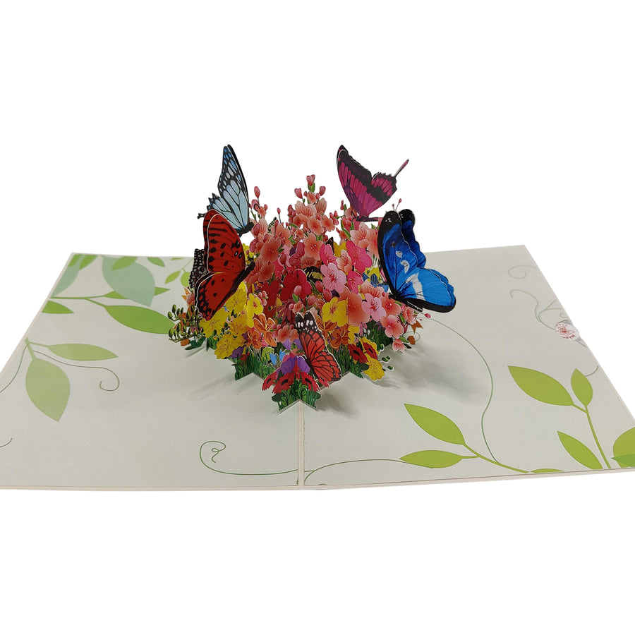 Butterfly Flower Garden Pop-Up Card