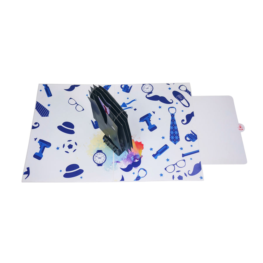 Father's Day Dapper Dad Suit Pop-Up Card