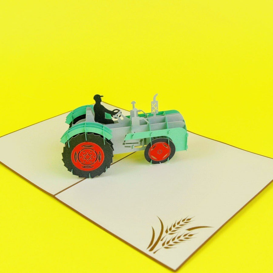 Farm Tractor In Green Popup Card